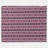 Rosa und Schwarz Einzigartiges Muster Fleecedecke (Vorderseite (Horizontal))