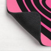 Rosa und schwarz geflechtetes Herz Mousepad (Ecke)