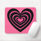 Rosa und schwarz geflechtetes Herz Mousepad (Mit Mouse)