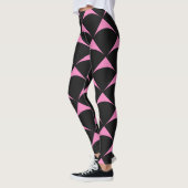 Rosa und Schwarz Geometrisches Nahtloses Muster Leggings (Links)