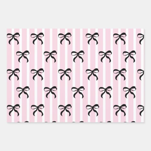 Rosa und Schwarz Geschenkpapier Set (Vorderseite 2)