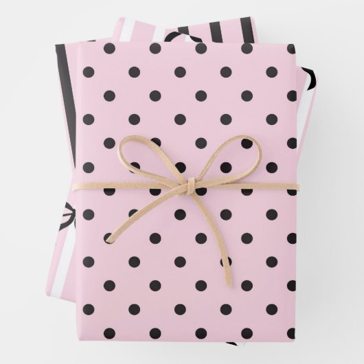 Rosa und Schwarz Geschenkpapier Set (Beispiel)