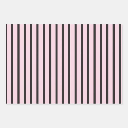 Rosa und Schwarz Geschenkpapier Set (Vorderseite 3)