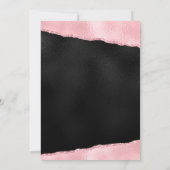 Rosa und schwarz glamouröses Glitzer VIP-Party Einladung (Rückseite)