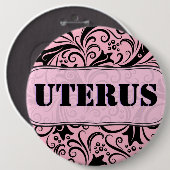 Rosa und Schwarz - GOP Uterus Obsession - pro-demo Button (Vorne & Hinten)