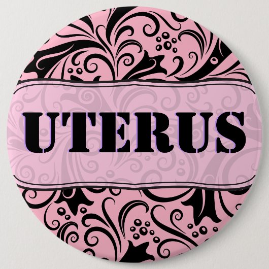 Rosa und Schwarz - GOP Uterus Obsession - pro-demo Button (Vorderseite)