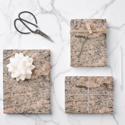 Rosa und Schwarz-Granit Geschenkpapier Set (Vorderseite)