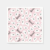 Rosa und Schwarz Halloween Ghost Boo Party Napkins Serviette (Vorderseite)