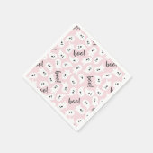 Rosa und Schwarz Halloween Ghost Boo Party Napkins Serviette (Ecke)