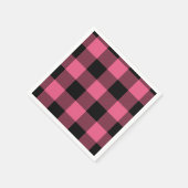 Rosa und schwarz karierte Quadrate Buffalo Kariert Serviette (Ecke)