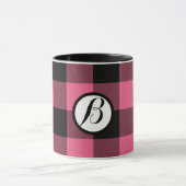 Rosa und schwarz karierte Quadrate Buffalo Kariert Tasse (Zentrum)