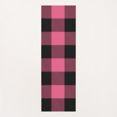 Rosa und schwarz karierte Quadrate Buffalo Kariert Yogamatte (Vorderseite)