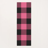Rosa und schwarz karierte Quadrate Buffalo Kariert Yogamatte (Rückseite)