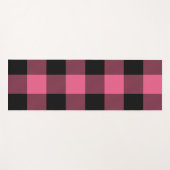 Rosa und schwarz karierte Quadrate Buffalo Kariert Yogamatte (Vorderseite (Horizontal))