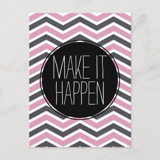 Rosa und Schwarz machen es Zickzack Postkarte (Vorderseite)