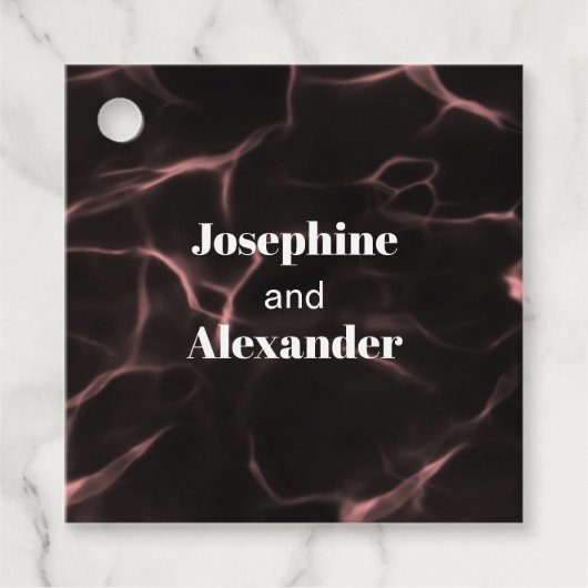 Rosa und schwarz marmoriertes Thema Geschenkanhänger (Vorderseite)