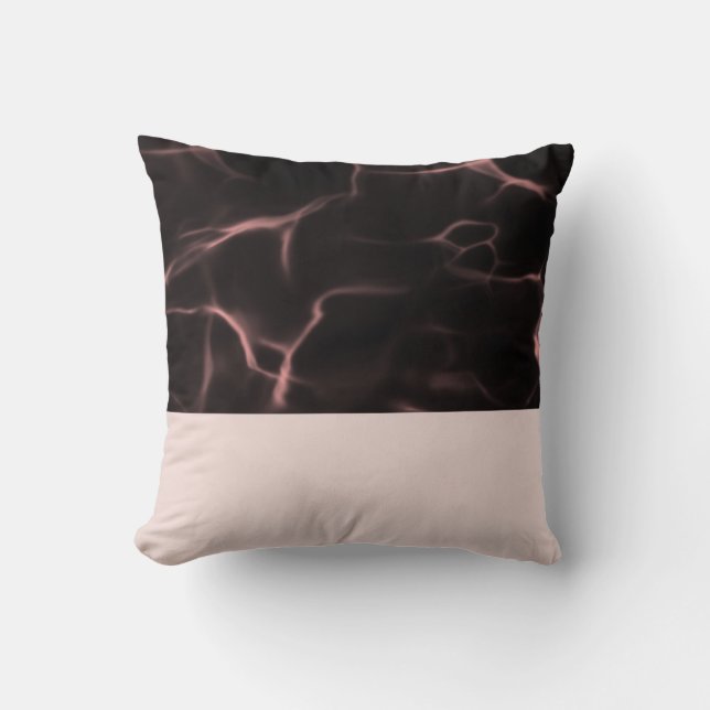 Rosa und schwarz-marmoriertes Thema Kissen (Vorderseite)