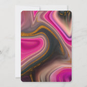 Rosa und Schwarz mit goldenen Wirbel Abstrakt Save The Date (Rückseite)