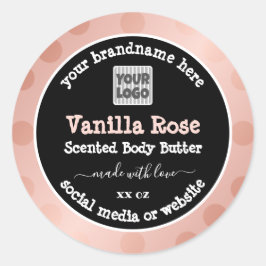 Rosa und schwarz mit Logo-Produktverpackungsetiket Runder Aufkleber