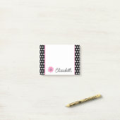 Rosa und Schwarz mit weißen Polka-Punkten Personal Post-it Klebezettel (Auf Schreibtisch)