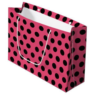 Rosa und schwarz Mittelpolka Dot Party Große Geschenktüte