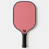 Rosa und Schwarz Moderne Monogramm Pickleball Schläger (Rückseite)