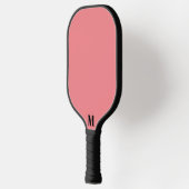 Rosa und Schwarz Moderne Monogramm Pickleball Schläger (Links)