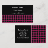 rosa und schwarz-modernes Diamantendesign Visitenkarte (Vorne/Hinten)