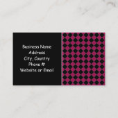 rosa und schwarz-modernes Diamantendesign Visitenkarte (Rückseite)