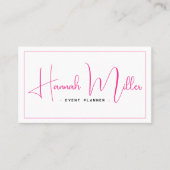 Rosa und Schwarz | Modernes Elegantes Minimalistis Visitenkarte (Vorderseite)