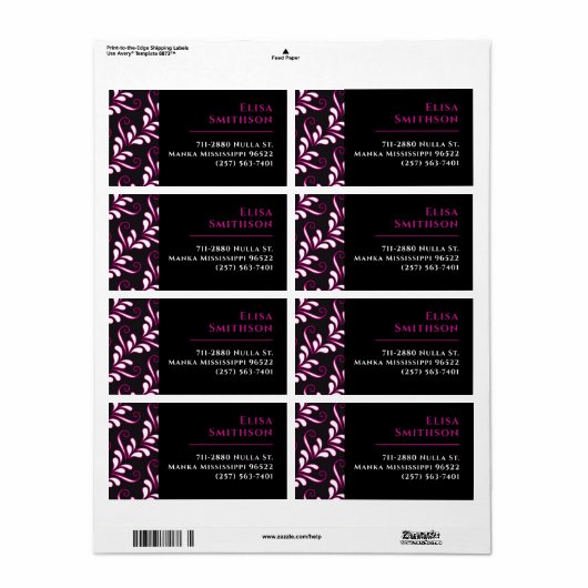 Rosa und schwarz Modernes elegantes Muster (Vorne)