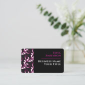 Rosa und schwarz Modernes elegantes Muster Visitenkarte (Stehend Vorderseite)