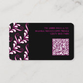 Rosa und schwarz Modernes elegantes Muster Visitenkarte (Rückseite)