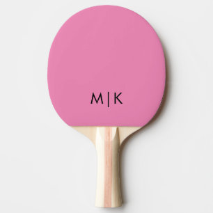 Rosa und Schwarz Modernes Monogramm Tischtennis Schläger