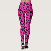 Rosa-und Schwarz-mutiger Leopard-Druck Leggings (Rückseite)