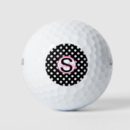 Rosa und schwarz, Name und Anfangsbuchstaben mit P Golfball