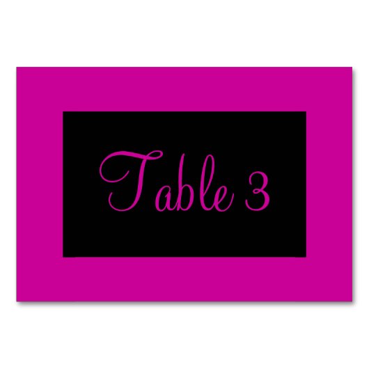 rosa und schwarz nummeriert tischnummer (Rückseite)