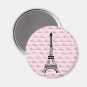 Rosa und Schwarz-Paris-Eiffelturm Magnet (Vorderseite/Rückseite)