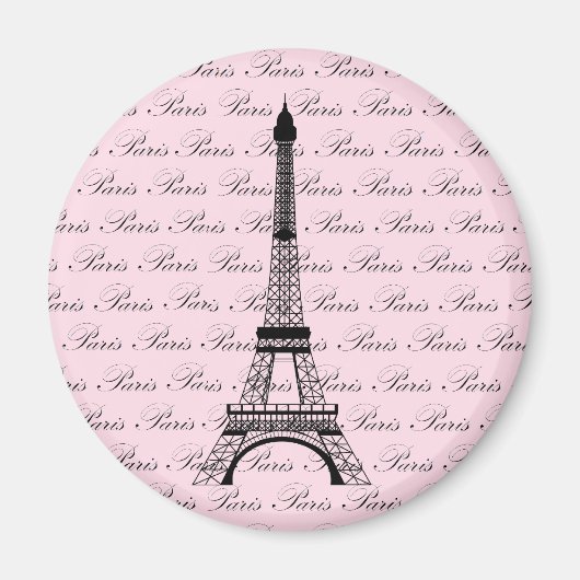 Rosa und Schwarz-Paris-Eiffelturm Magnet (Vorne)