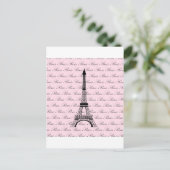 Rosa und Schwarz-Paris-Eiffelturm Postkarte (Stehend Vorderseite)