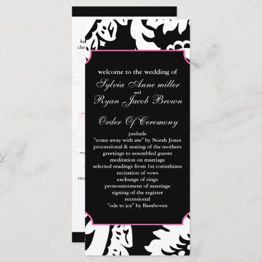 Rosa und Schwarz Programm (Vorne/Hinten)