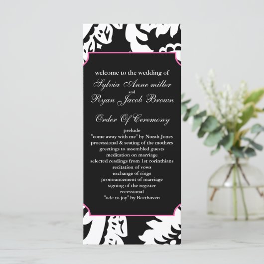 Rosa und Schwarz Programm (Stehend Vorderseite)