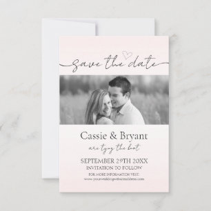 Rosa und Schwarz Romantischer Chic Save the Date