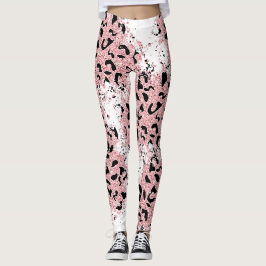 Rosa und Schwarz (Schwarz/Weiß) Leggings (Vorderseite)