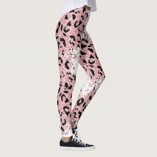 Rosa und Schwarz (Schwarz/Weiß) Leggings (Rechts)