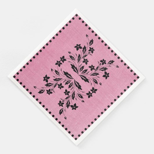 Rosa und Schwarz Standard Dinner Napkins Serviette (Ecke)