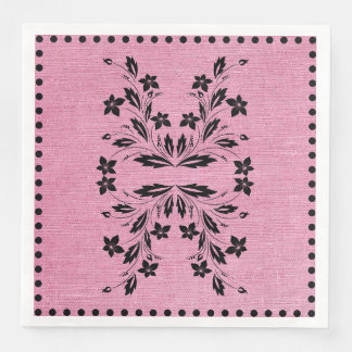 Rosa und Schwarz Standard Dinner Napkins Serviette