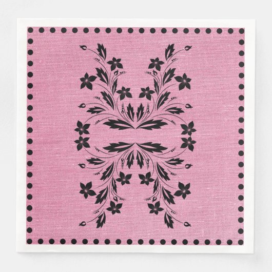 Rosa und Schwarz Standard Dinner Napkins Serviette (Vorderseite)