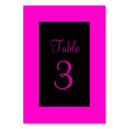 Rosa und Schwarz Tischnummer