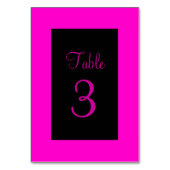 Rosa und Schwarz Tischnummer (Rückseite)